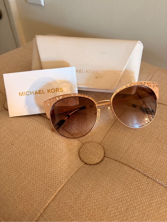 Michael Kors Rose Gold Cat Eye Sunglasses with Brown Lenses main image 4